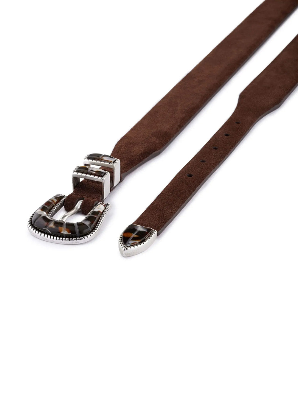 CEINTURE CRAZY SUEDE BROWN & BROWN SHADE