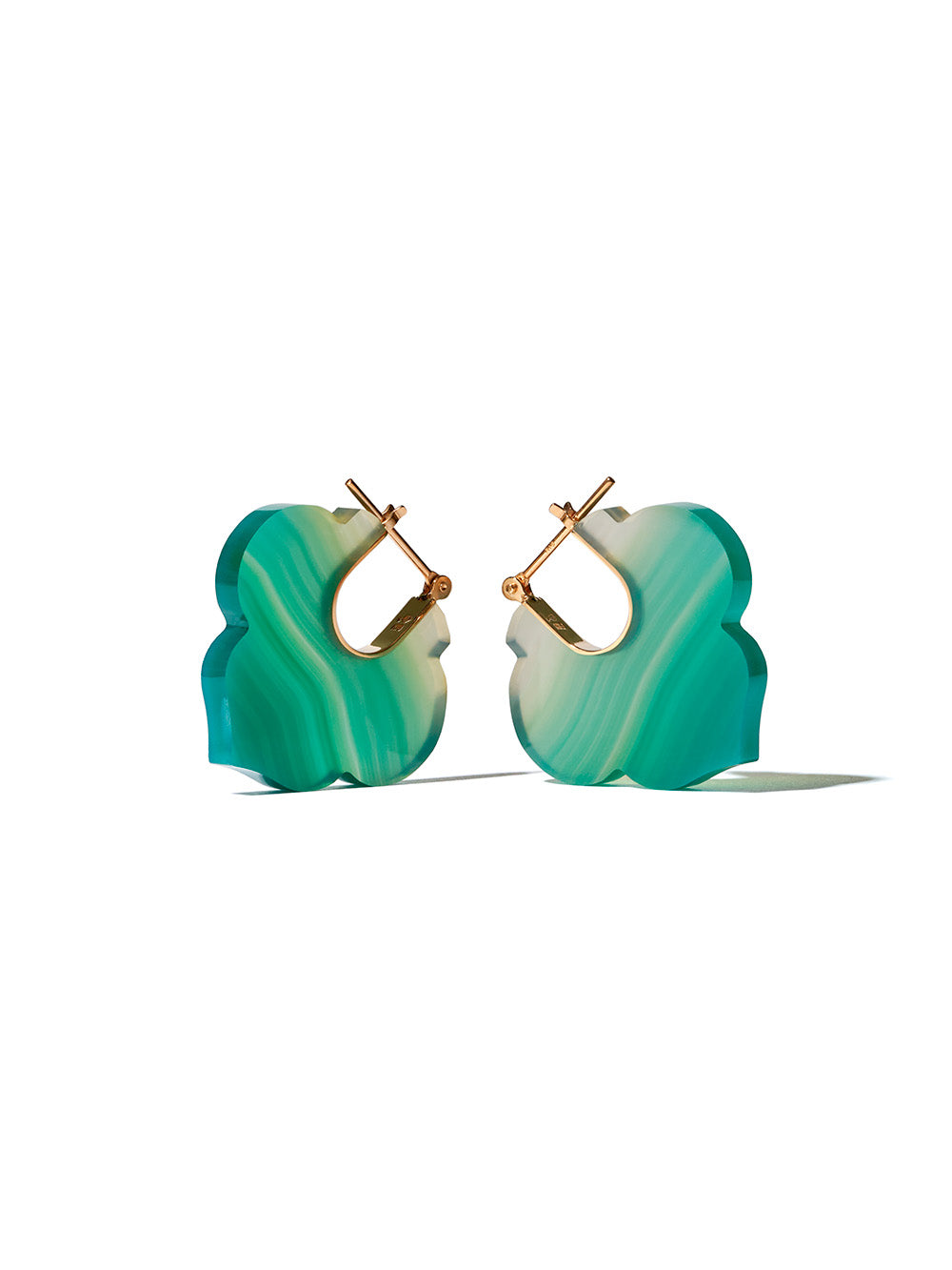 BOUCLES D'OREILLES CREST MOROCCAN AGATE VERTE