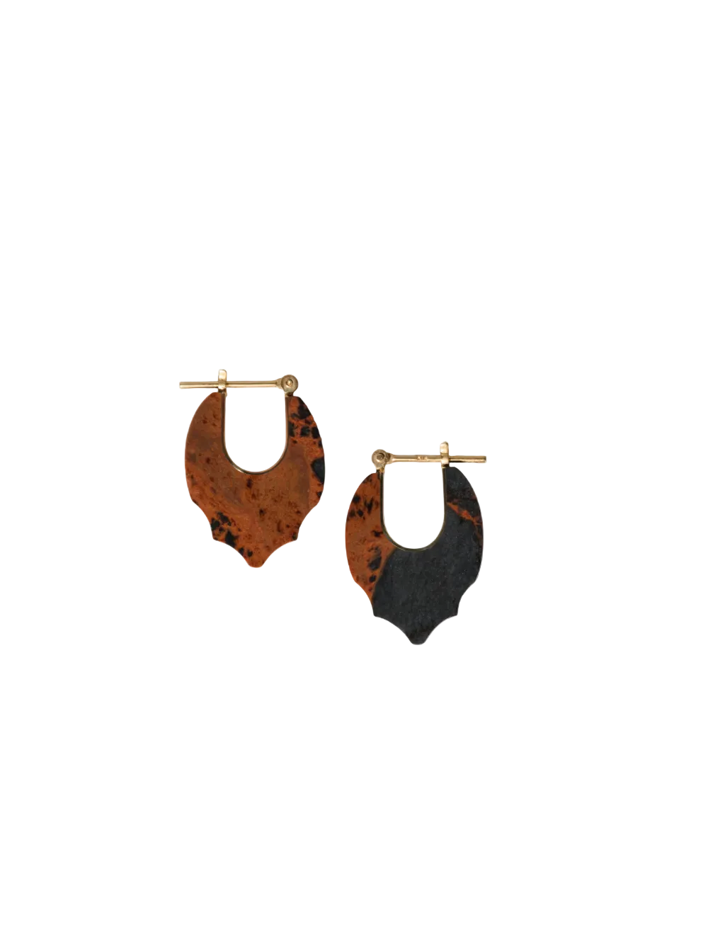 CREST OLIVE OBSIDIAN MOHOGANY EARRINGS
