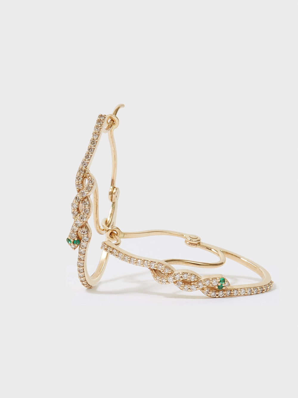 DIAMOND & EMERALD SNAKE EARRINGS