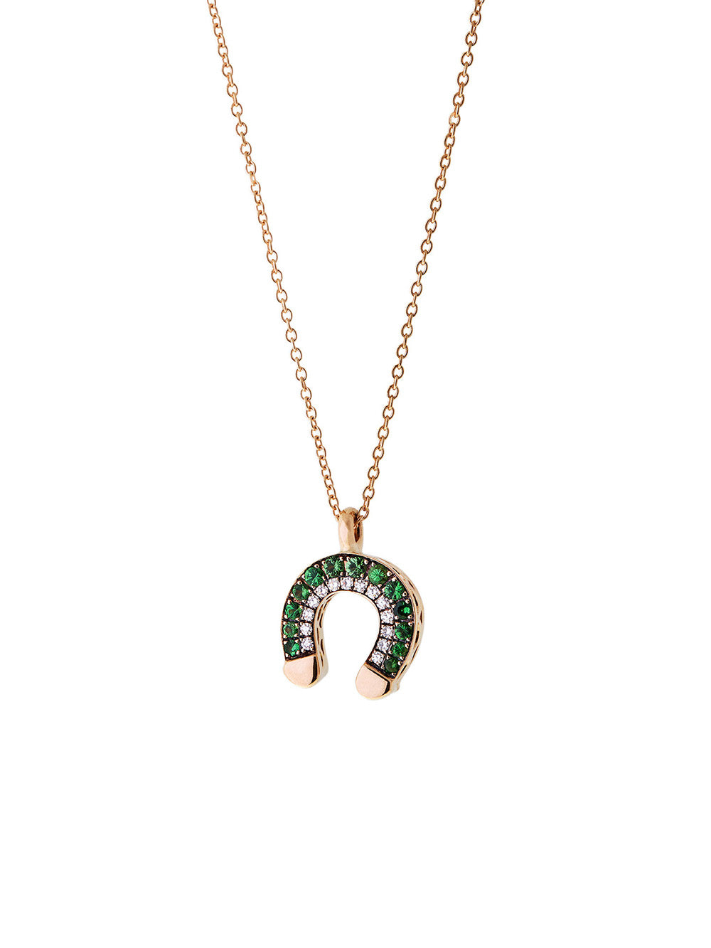 COLLIER FER À CHEVAL JAUNE & TSAVORITES