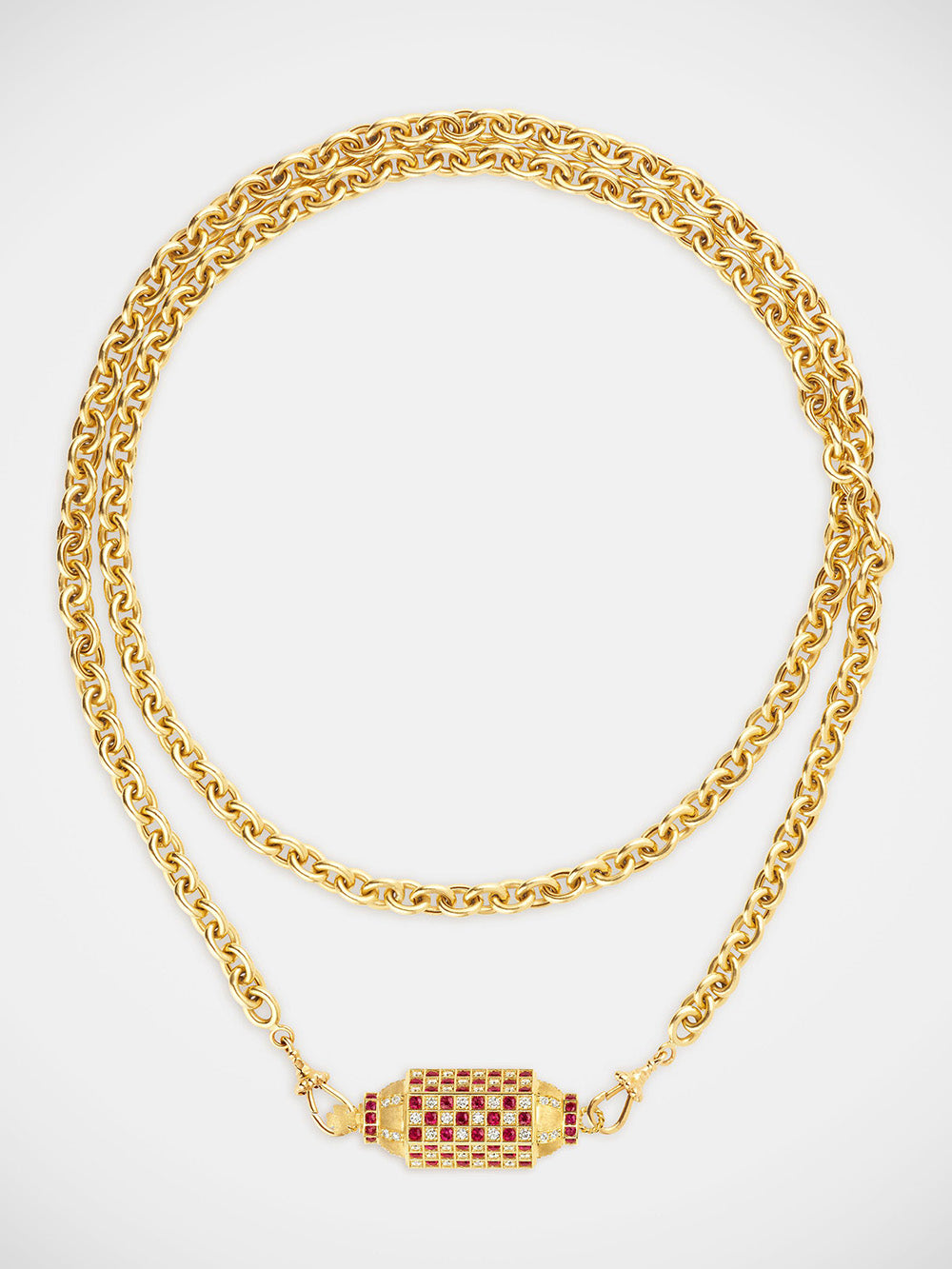 COLLIER LOCKET CHECK RUBIS