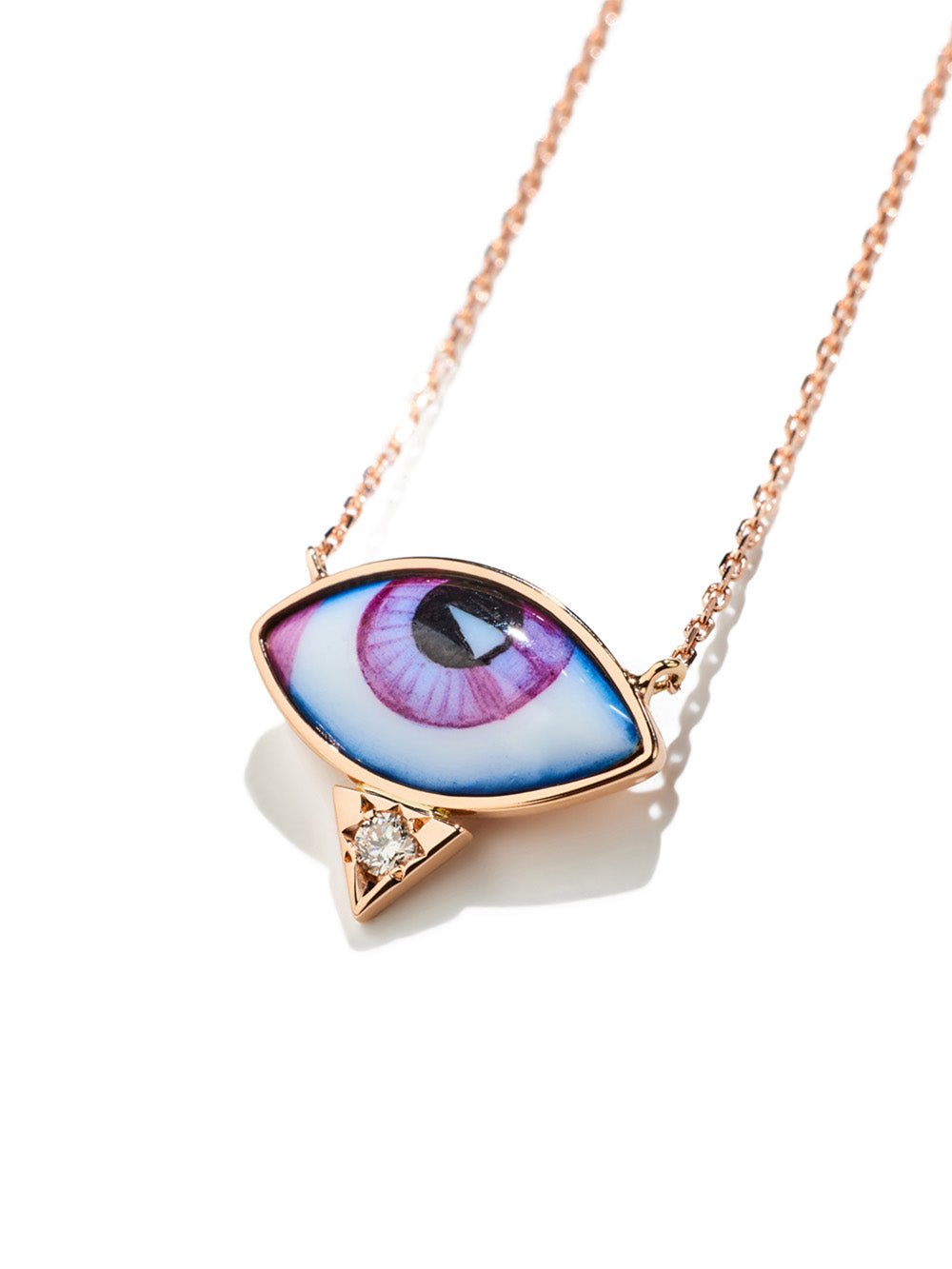 COLLIER PETIT MAUVE DIAMANT