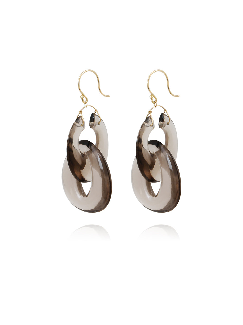 PEACOCK EYE SMOKY QUARTZ EARRINGS