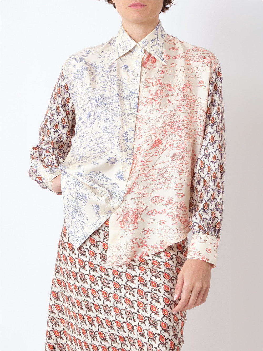 CHEMISE BROOKS CARTE MARINE