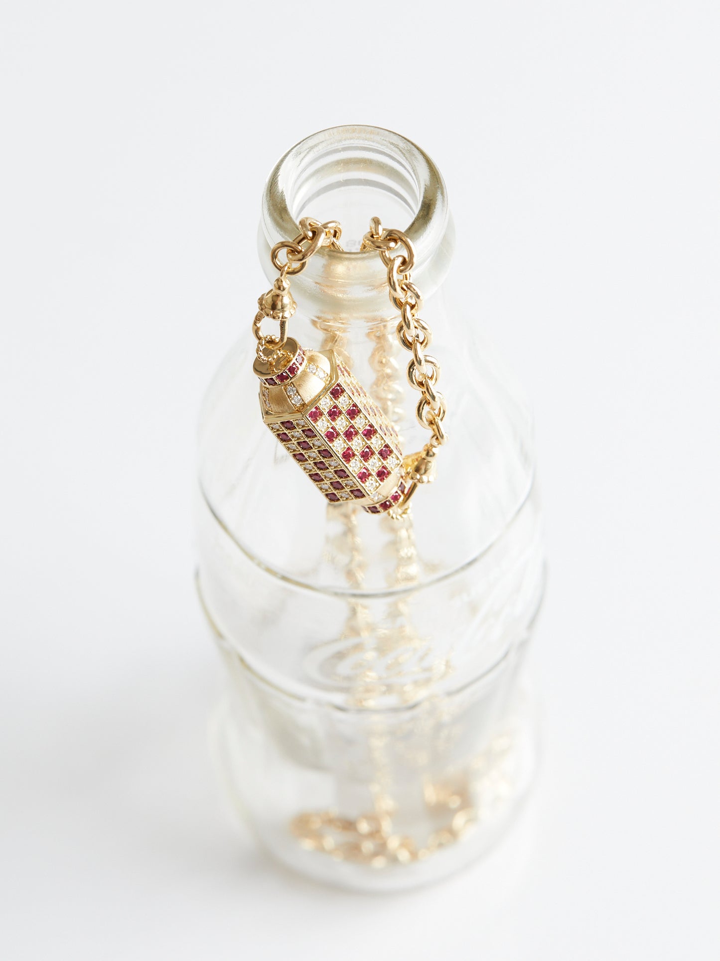 COLLAR LOCKET CHECK RUBIS & DIAMONDS