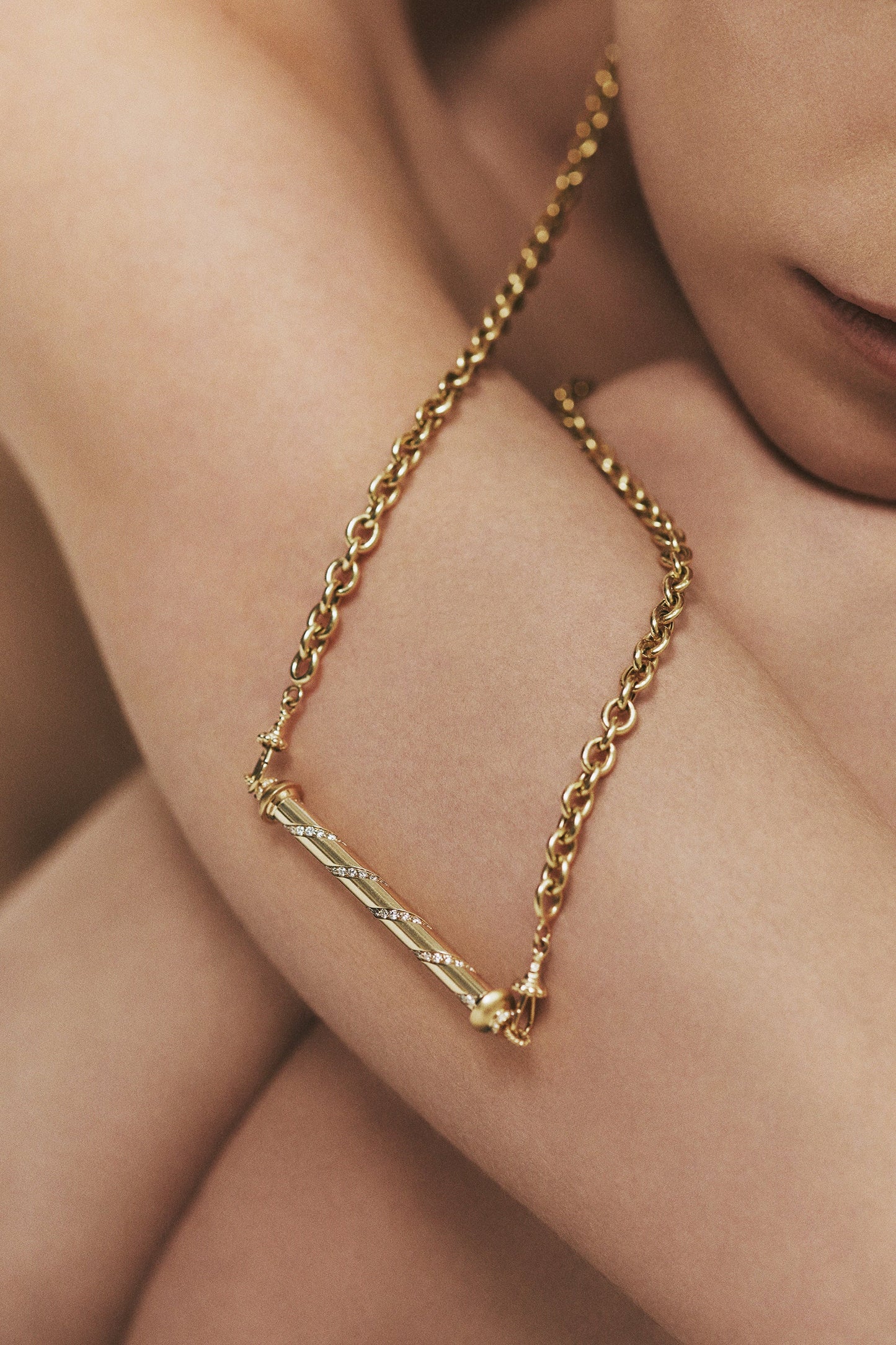 CANDY CANE GOLD NECKLACE