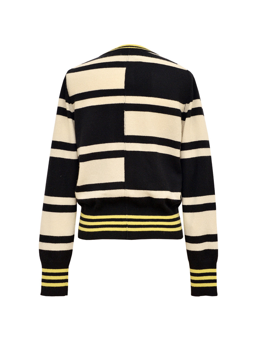 BLACK OFFSET CARDIGAN