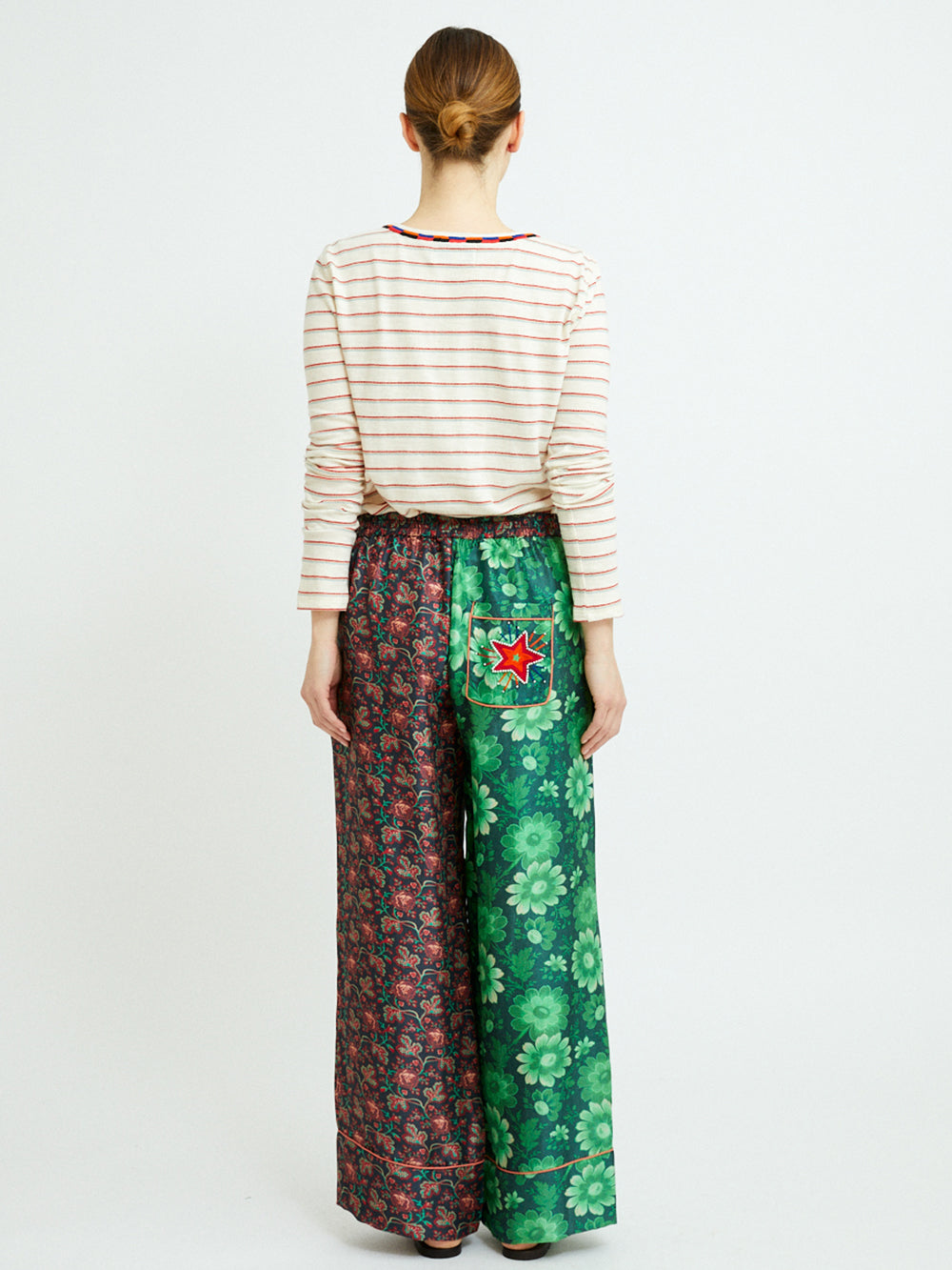 GREEN AND RED STRIPED SKIN T-SHIRT