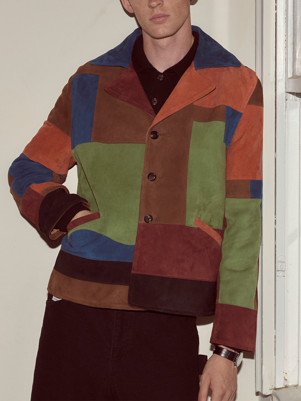 VESTE COLLAGE SUEDE