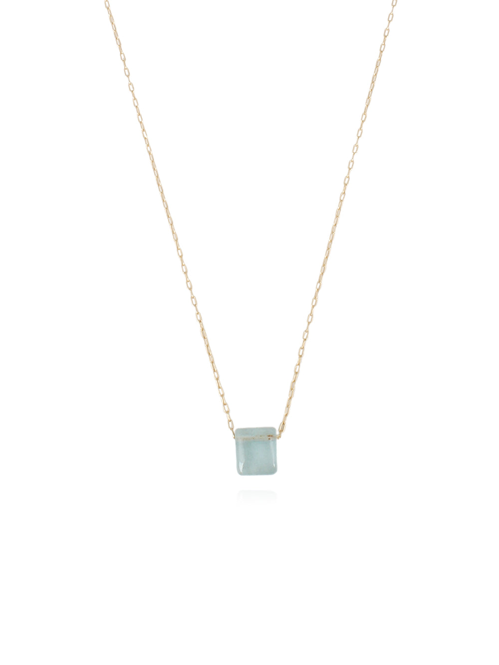 CHICLET AQUAMARINE NECKLACE
