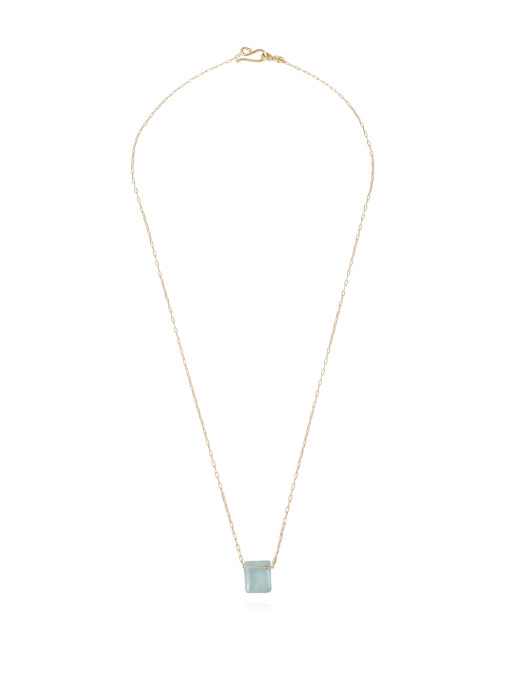 CHICLET AQUAMARINE NECKLACE