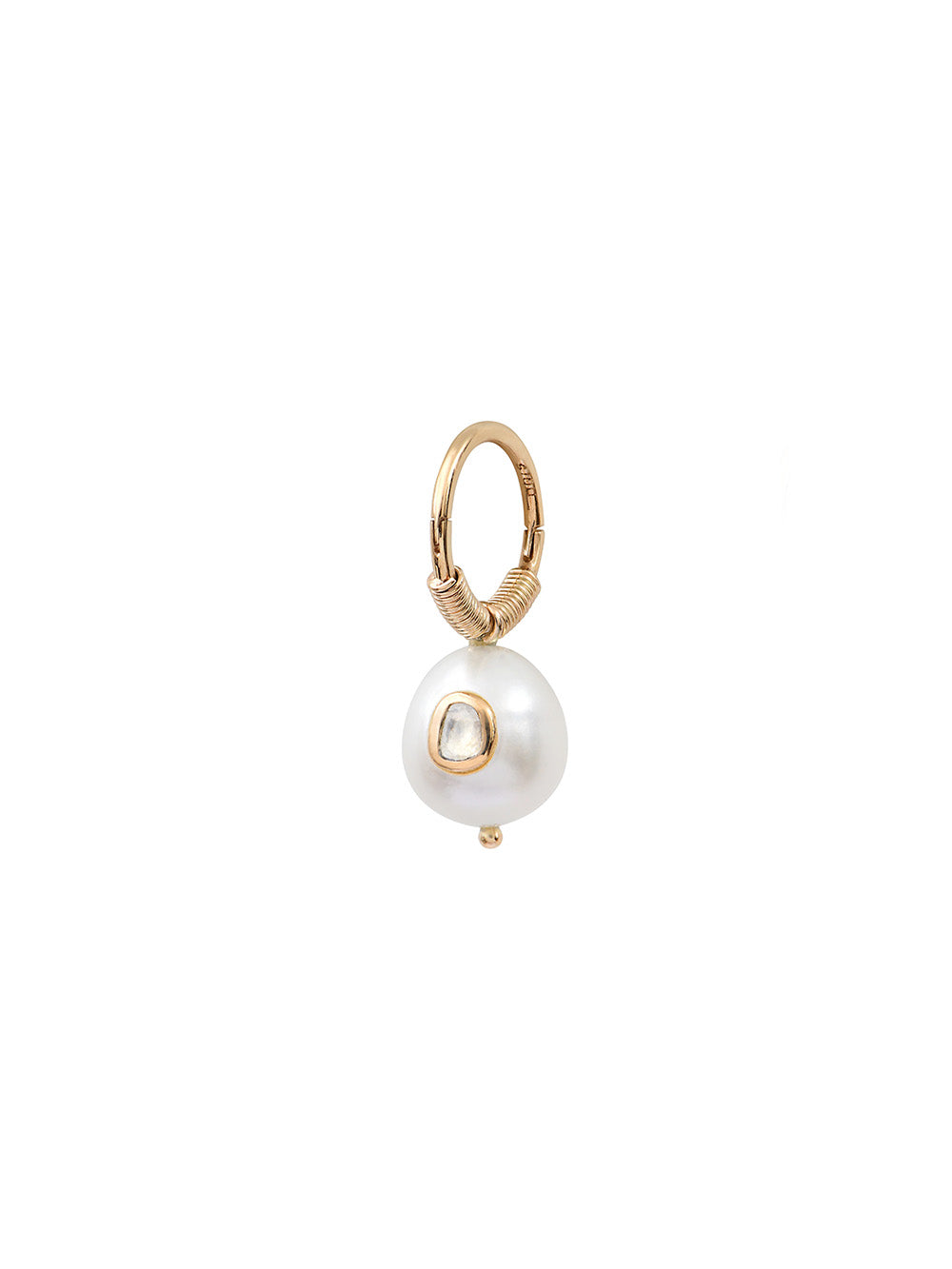 BOUCLE D'OREILLE PERLE BLANCHE ET DIAMANT
