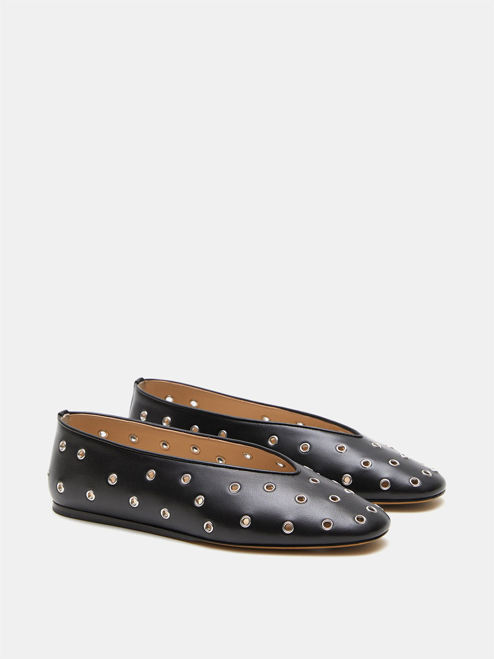 REGENCY STUDDED LEATHER BALLERINAS