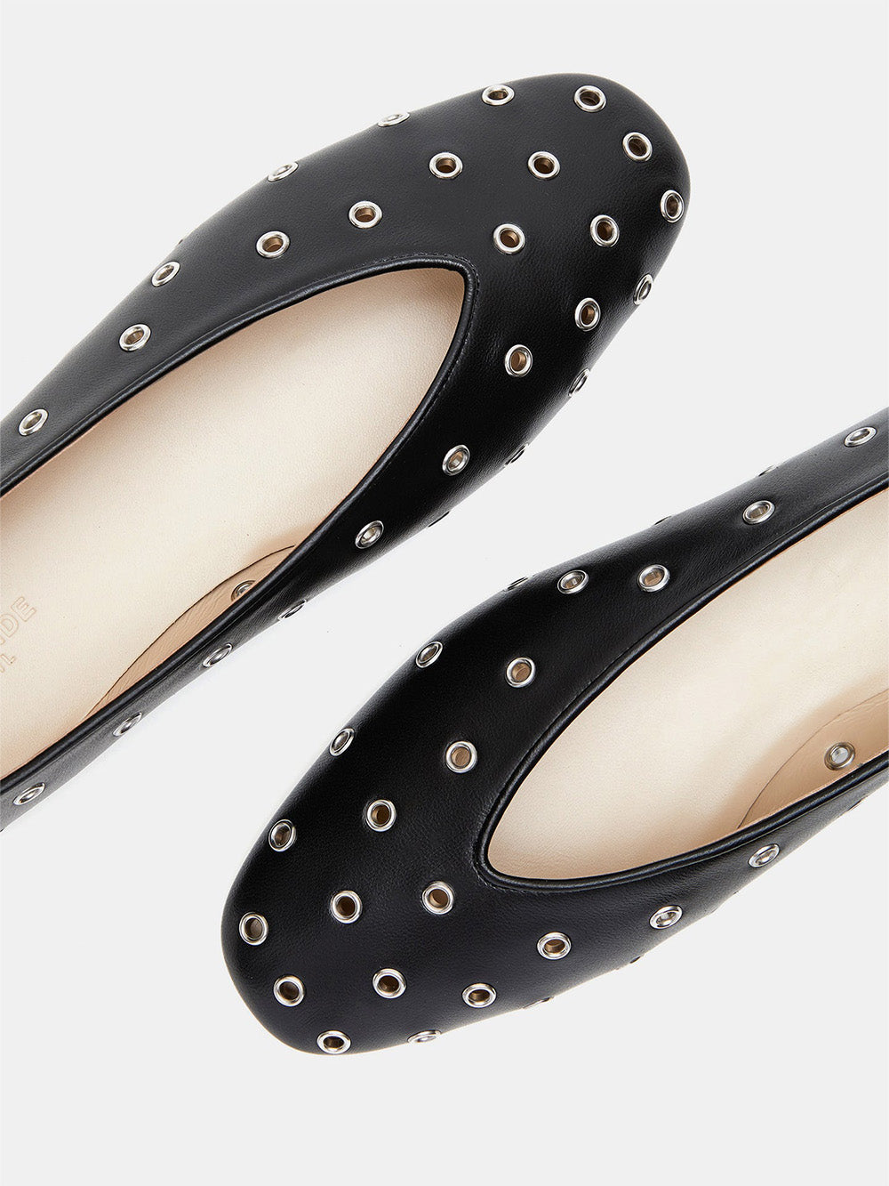REGENCY STUDDED LEATHER BALLERINAS