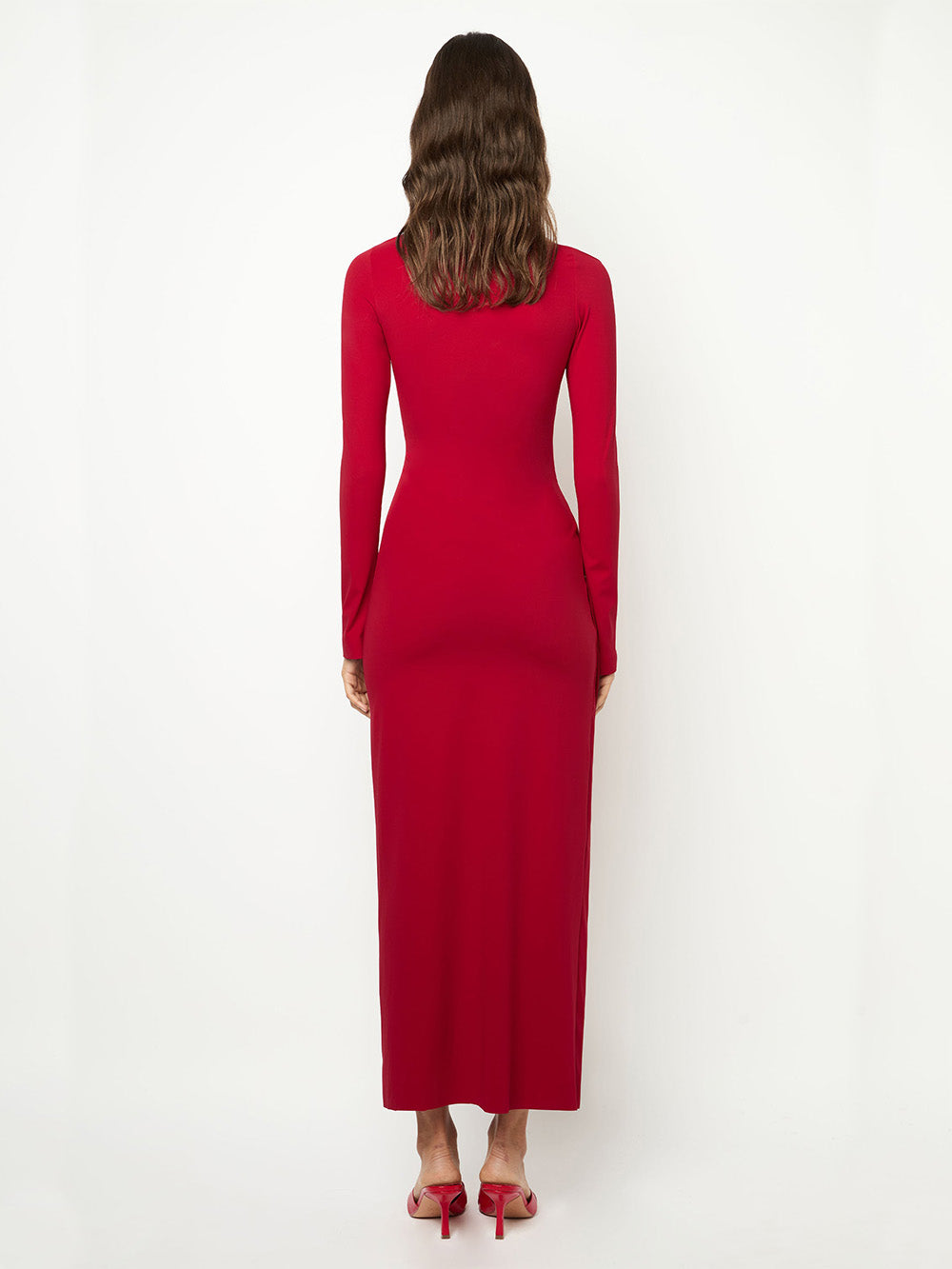 CHERRY RED ASYMMETRIC DRESS