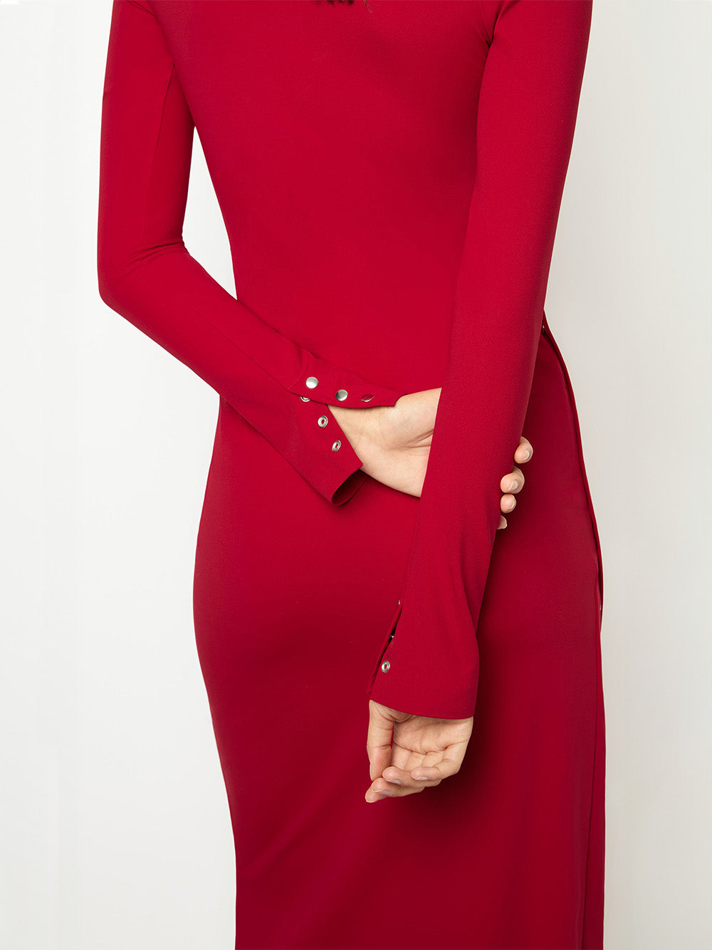 CHERRY RED ASYMMETRIC DRESS