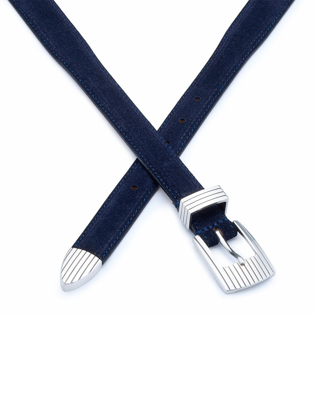 CEINTURE RODEO SILVER SUEDE BLEU