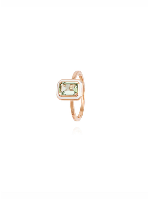 TOURM RING Green EMAIL IVORY