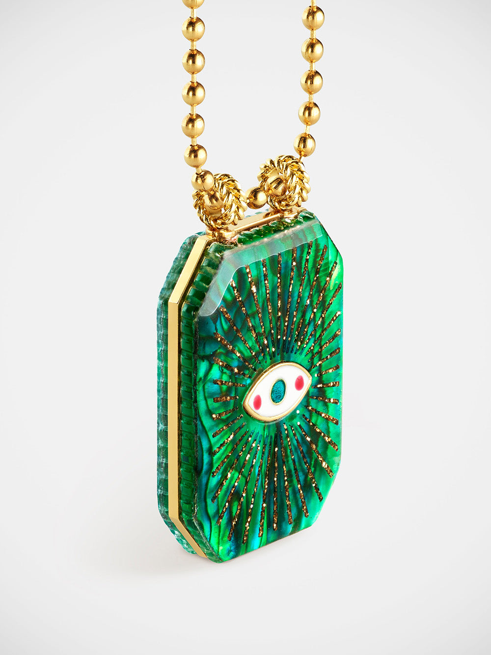 RAIZ'IN SCAPULAR 28MM GREEN MOTHER-OF-PEARL