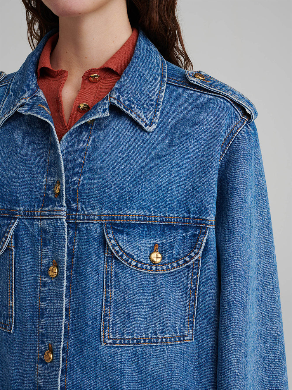 NARIIDA MAYA DENIM SAHARIANA JACKET
