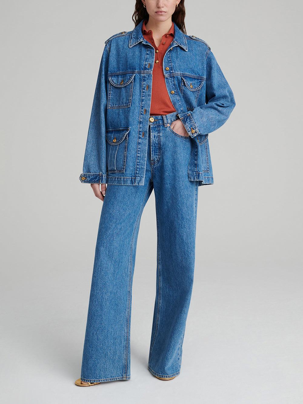 NARIIDA MAYA DENIM SAHARIANA JACKET