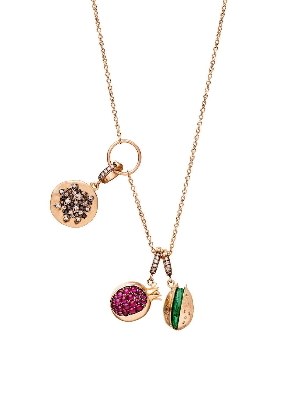 PISTACHIO, MALACHITE & DIAMOND PENDANT