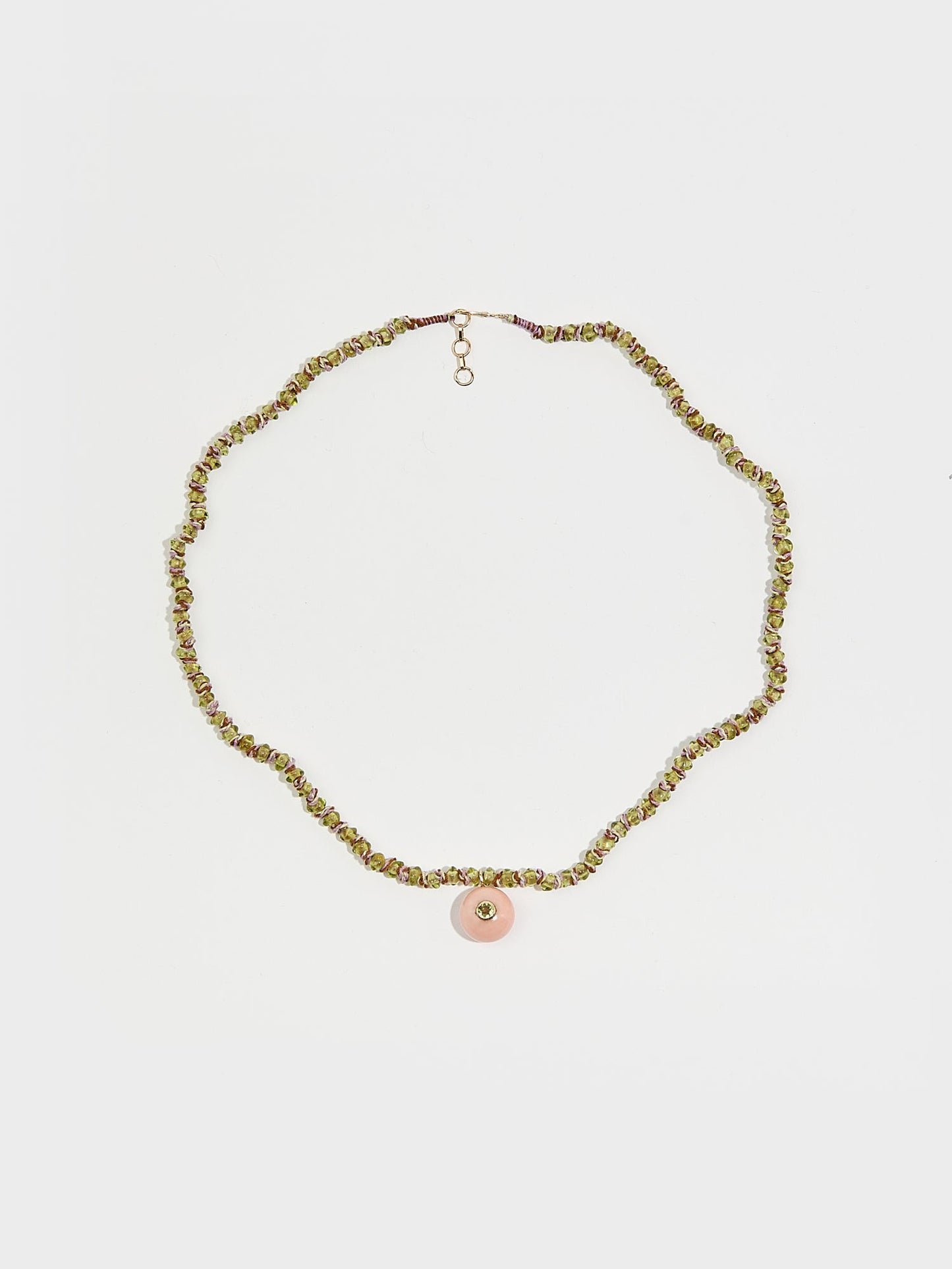 CANDY PERIDOT & PINK OPAL NECKLACE