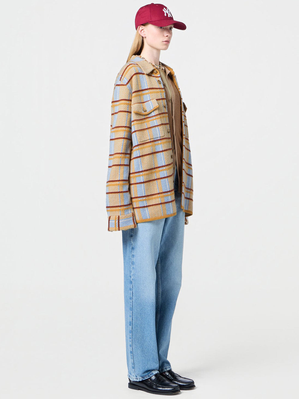 CHEMISE PLAID WORK CURRY