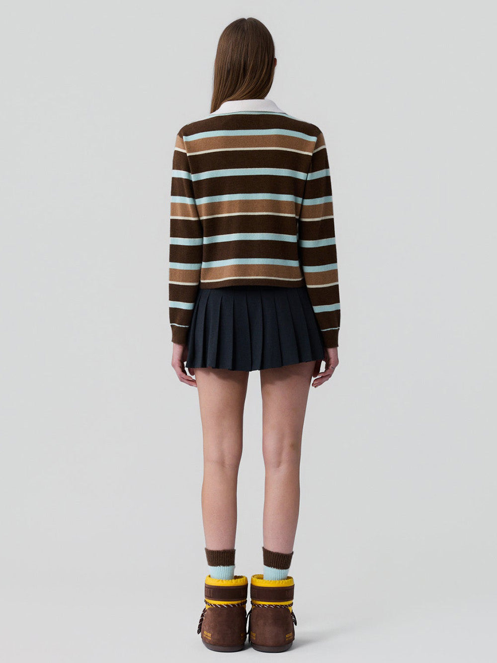 Striped Chestnut Combo Rugby Sweater