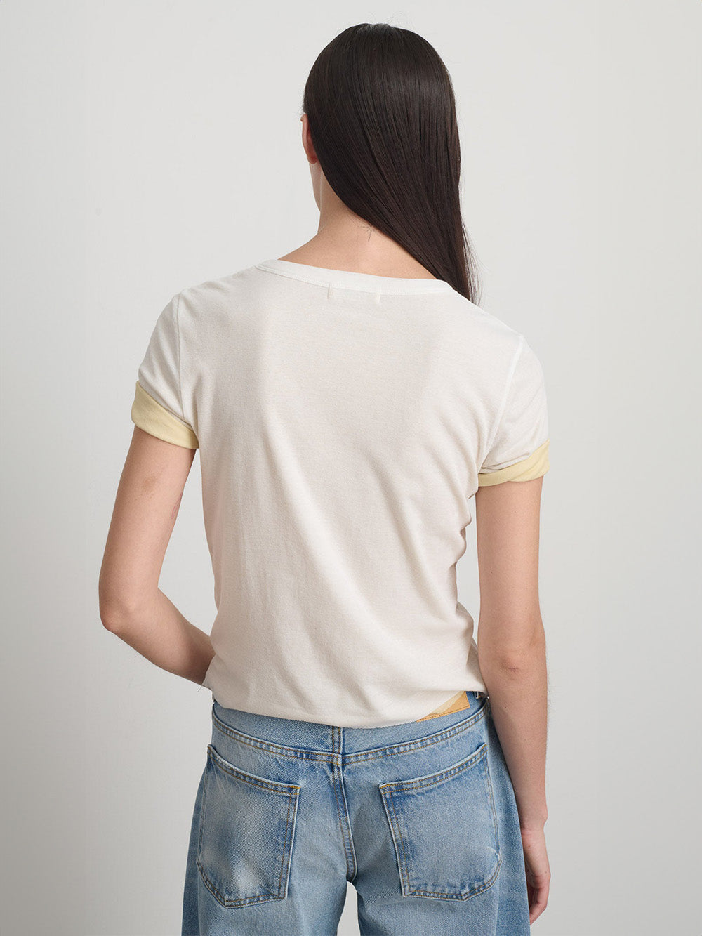 T-SHIRT DOUBLE WHITE YELLOW