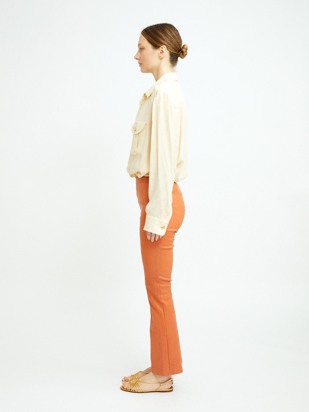 PANTALON JP TWENTY CUIR PLONGE ABRICOT