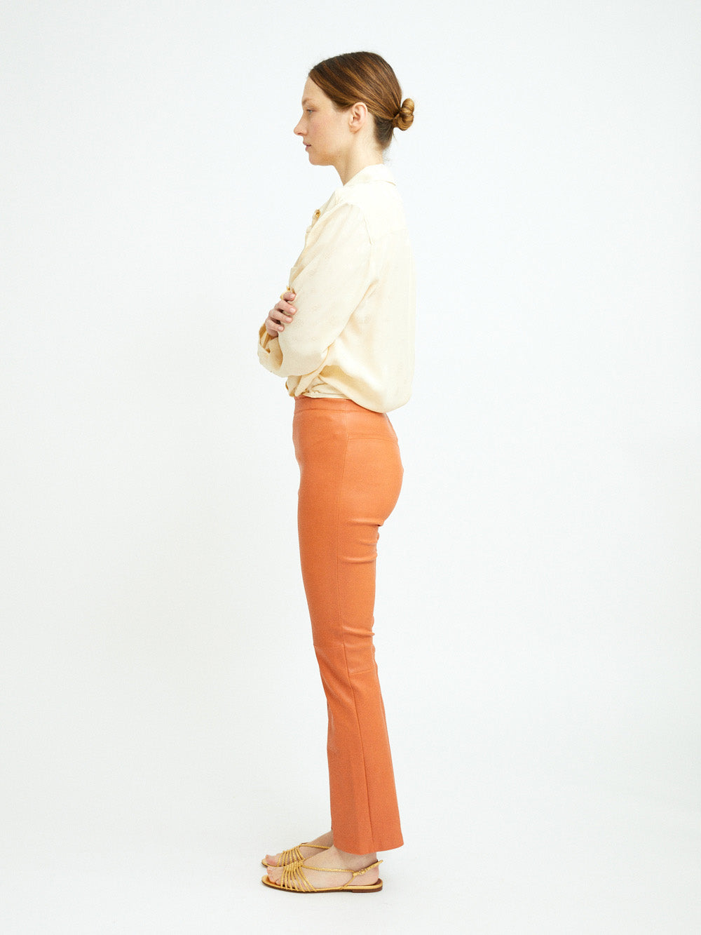 PANTALON JP TWENTY CUIR PLONGE ABRICOT