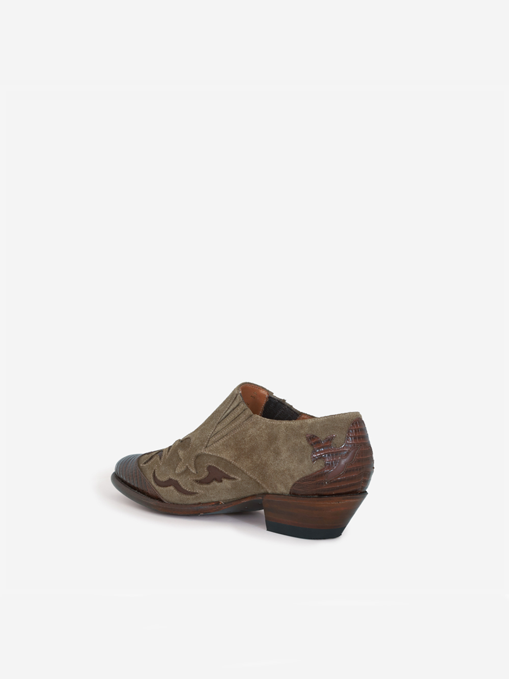 MAGIC SUEDE LIZARD BROWN ANKLE BOOTS