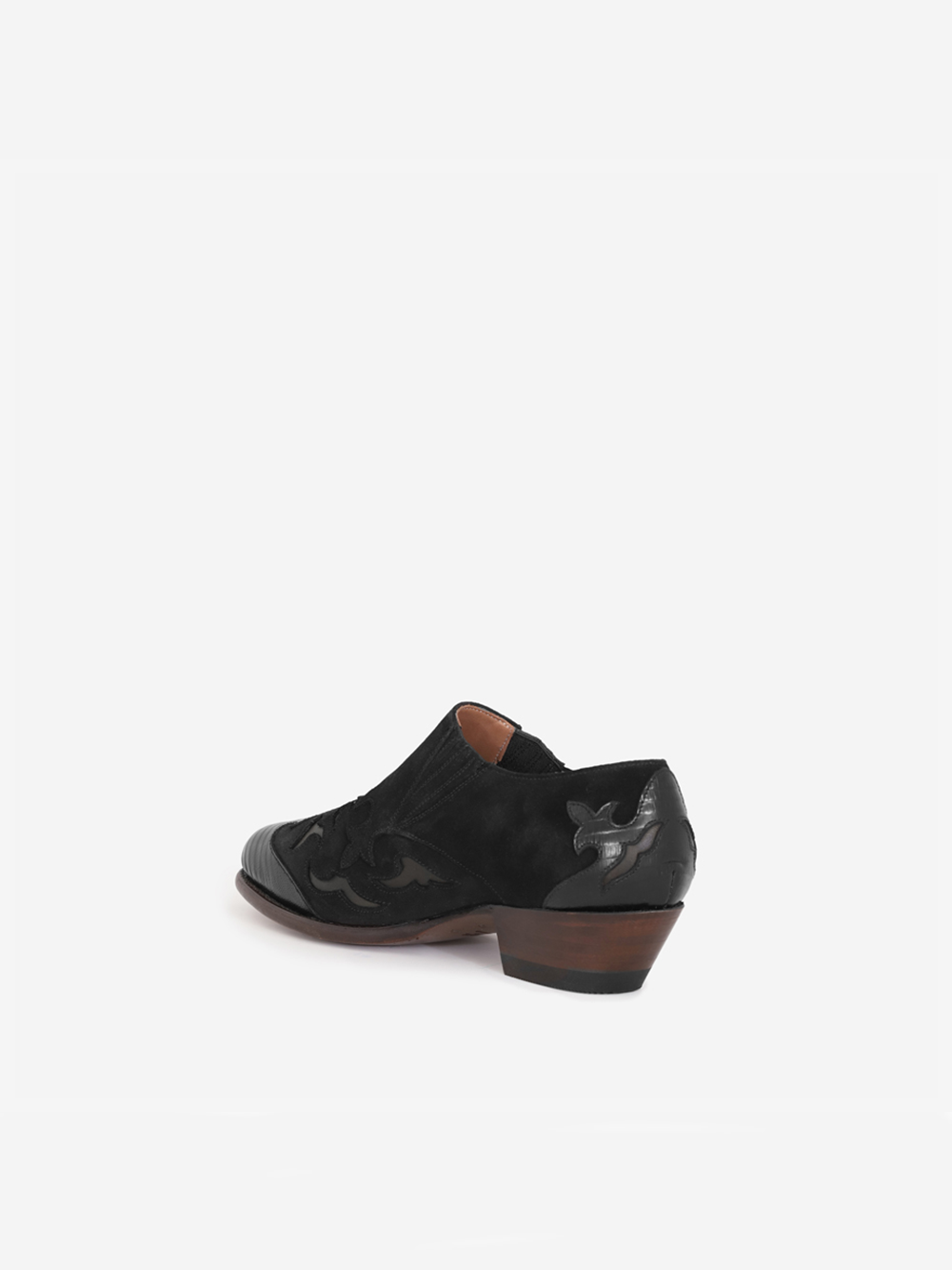 MAGIC SUEDE LIZARD BLACK ANKLE BOOTS