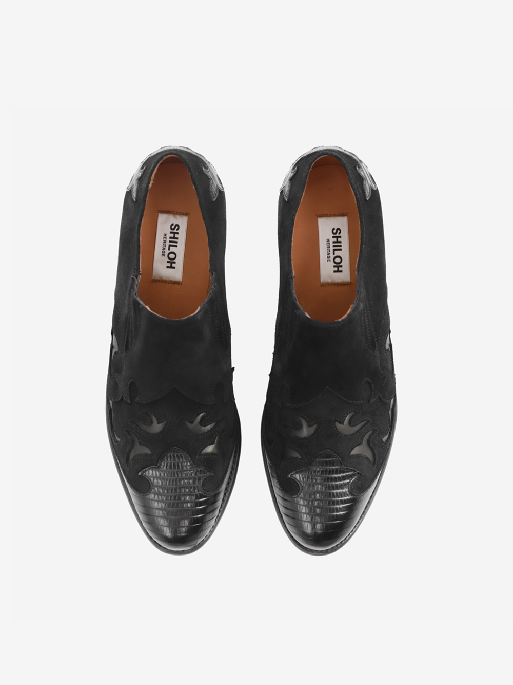 MAGIC SUEDE LIZARD BLACK ANKLE BOOTS
