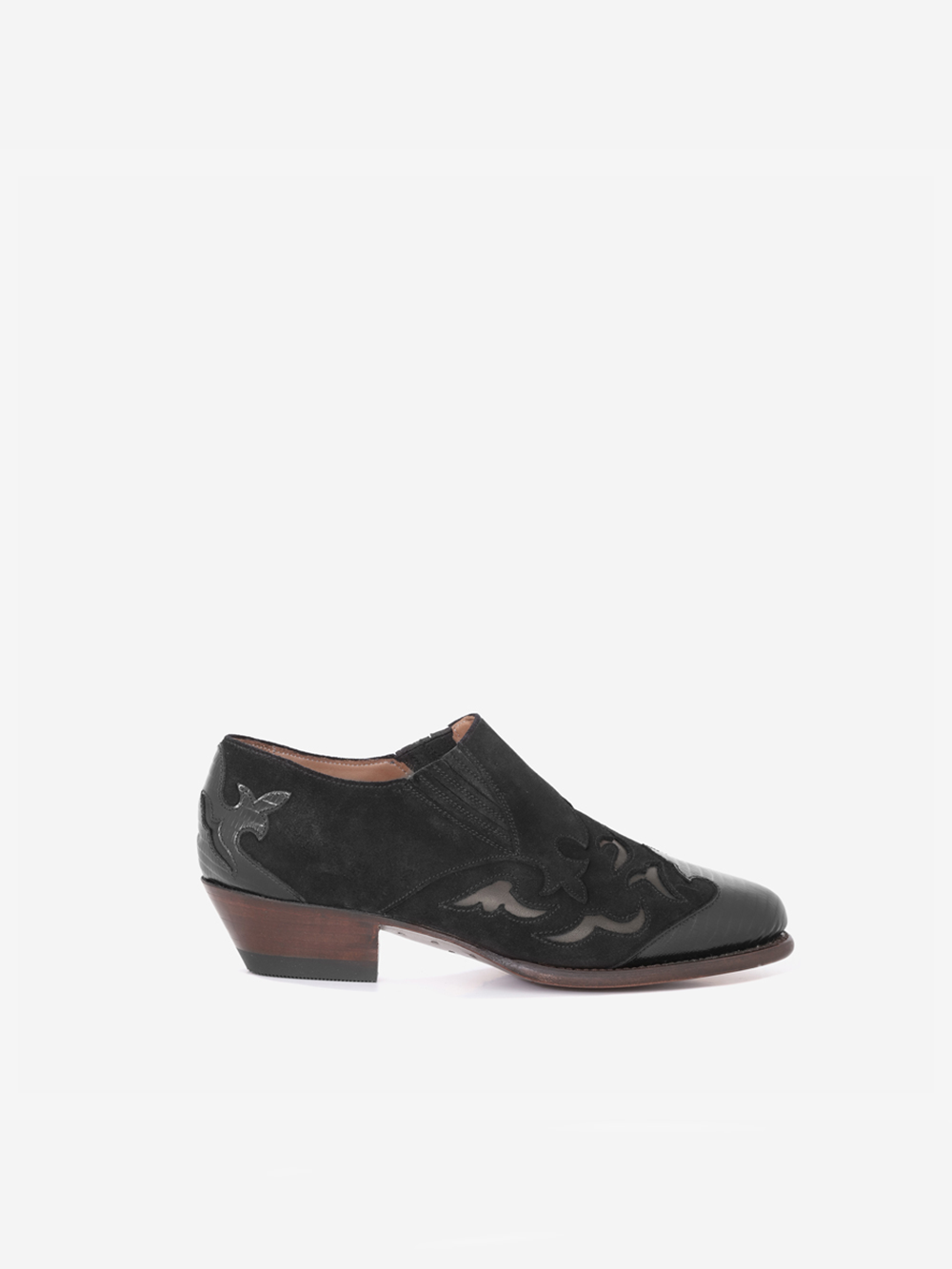 MAGIC SUEDE LIZARD BLACK ANKLE BOOTS
