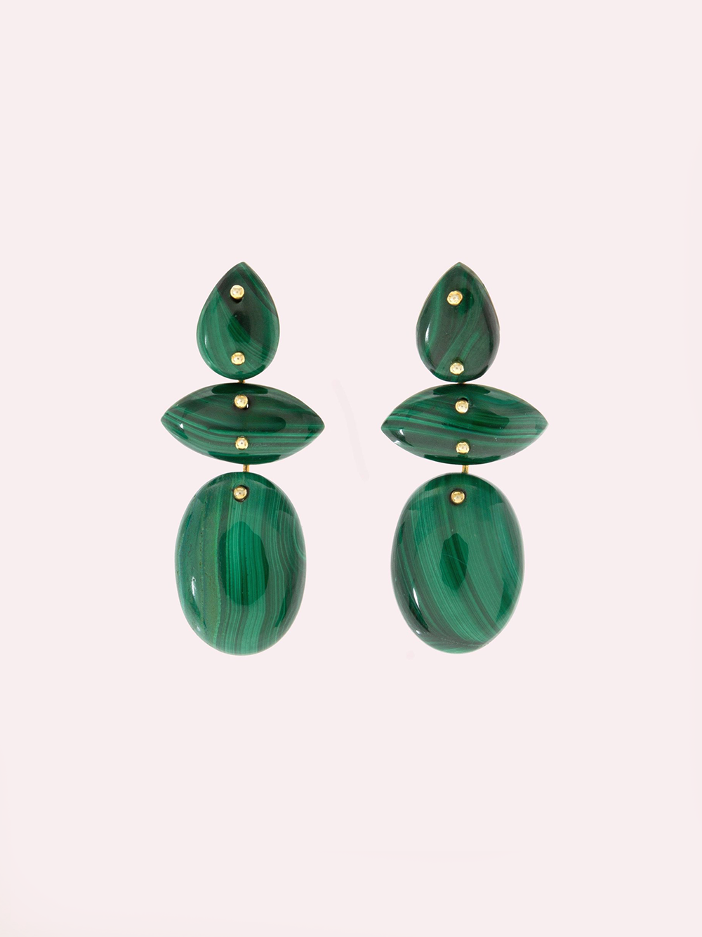 BOUCLES D'OREILLES AVALON MALACHITE