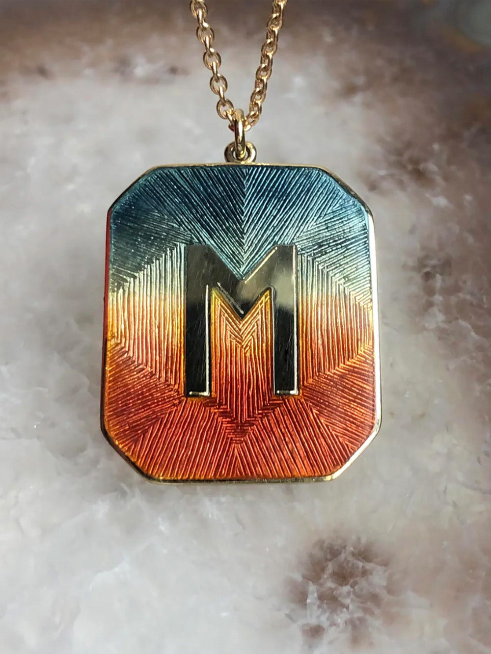 SUNSET ENAMEL ALPHABET NECKLACE M