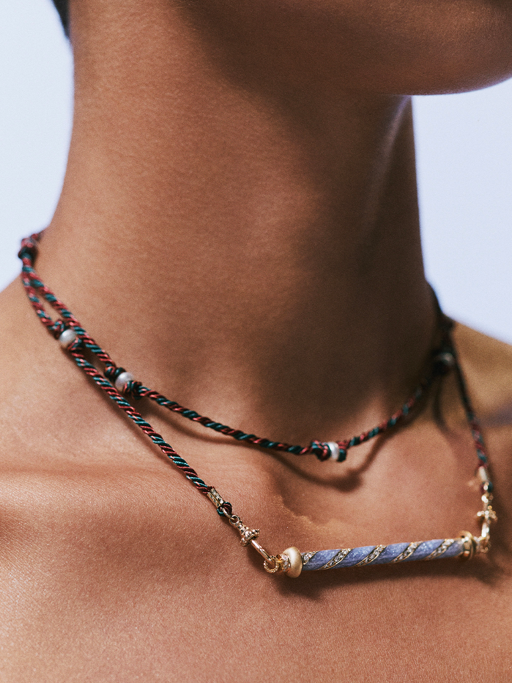 NECKLACE CANDY BLUE CANE