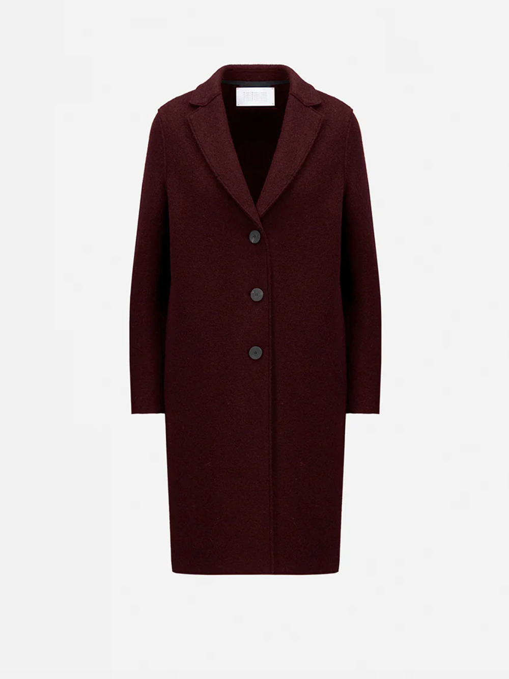 MANTEAU OVERCOAT BOILED BURGUNDI MOULINE