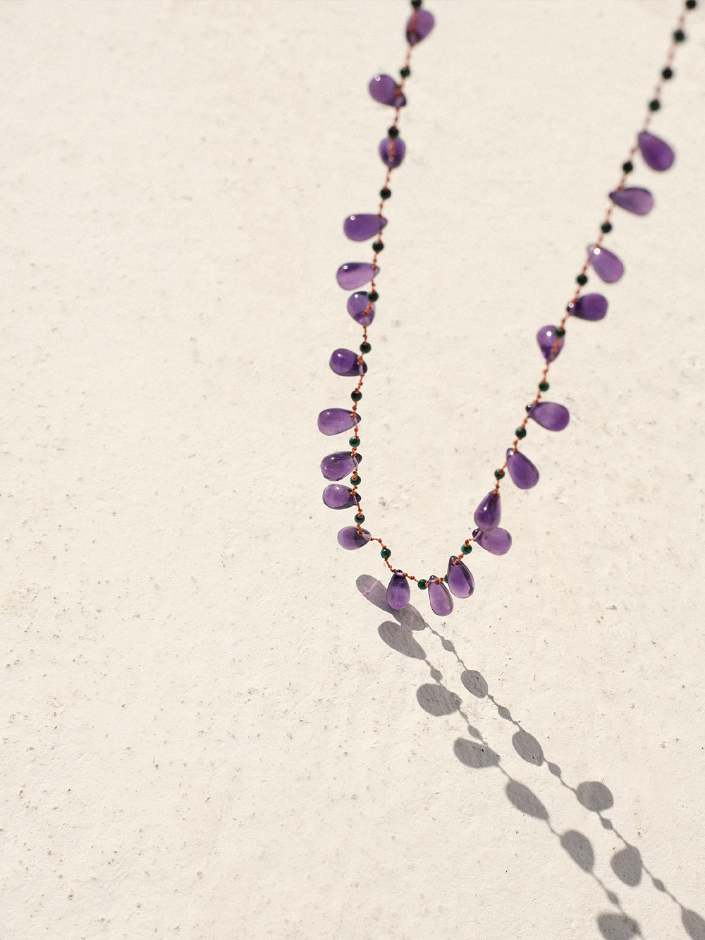 YOUNGTOWN AMETHYST AND MALACHITE NECKLACE