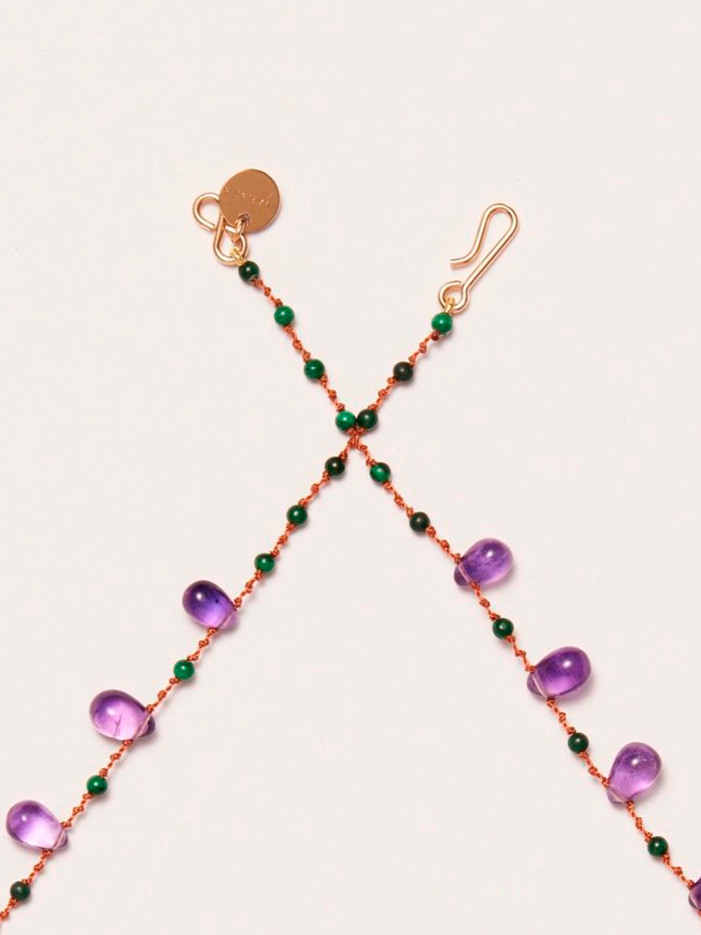 YOUNGTOWN AMETHYST AND MALACHITE NECKLACE
