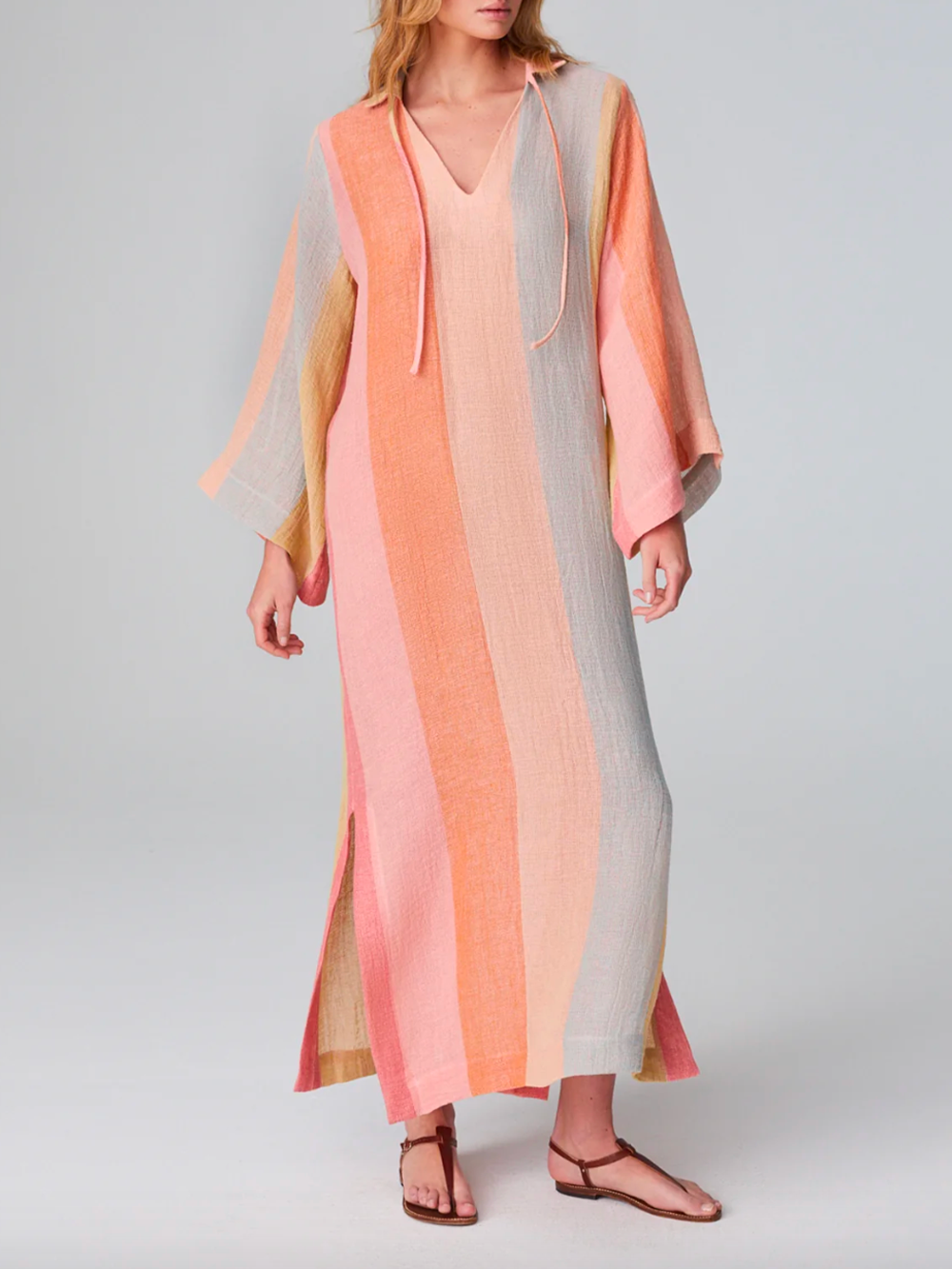 TUNIC CAFTAN LONG ROSE