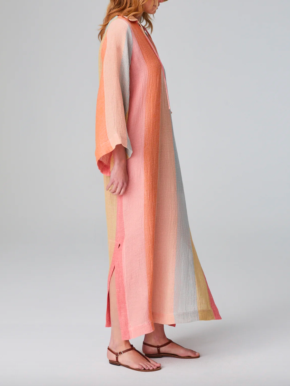 TUNIC CAFTAN LONG ROSE