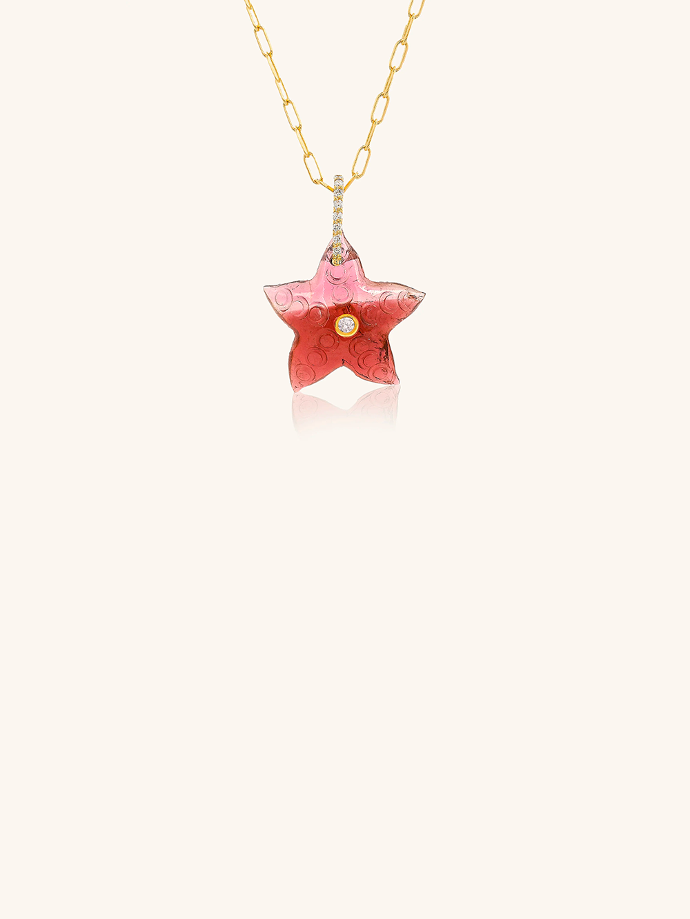PENDENTIF ETOILE DE MER TOURMALINE BICOLORE