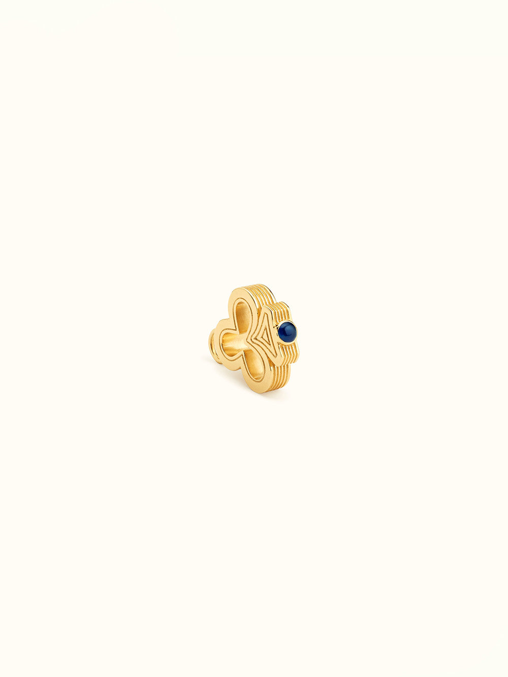 BABY CHARM CLOVER GOLD AND BLUE SAPPHIRE EARRING