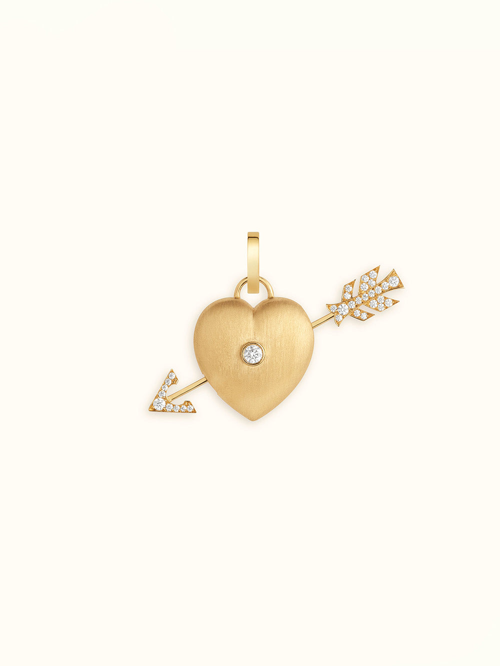 PENDENTIF COEUR PERCE OR ET DIAMANTS