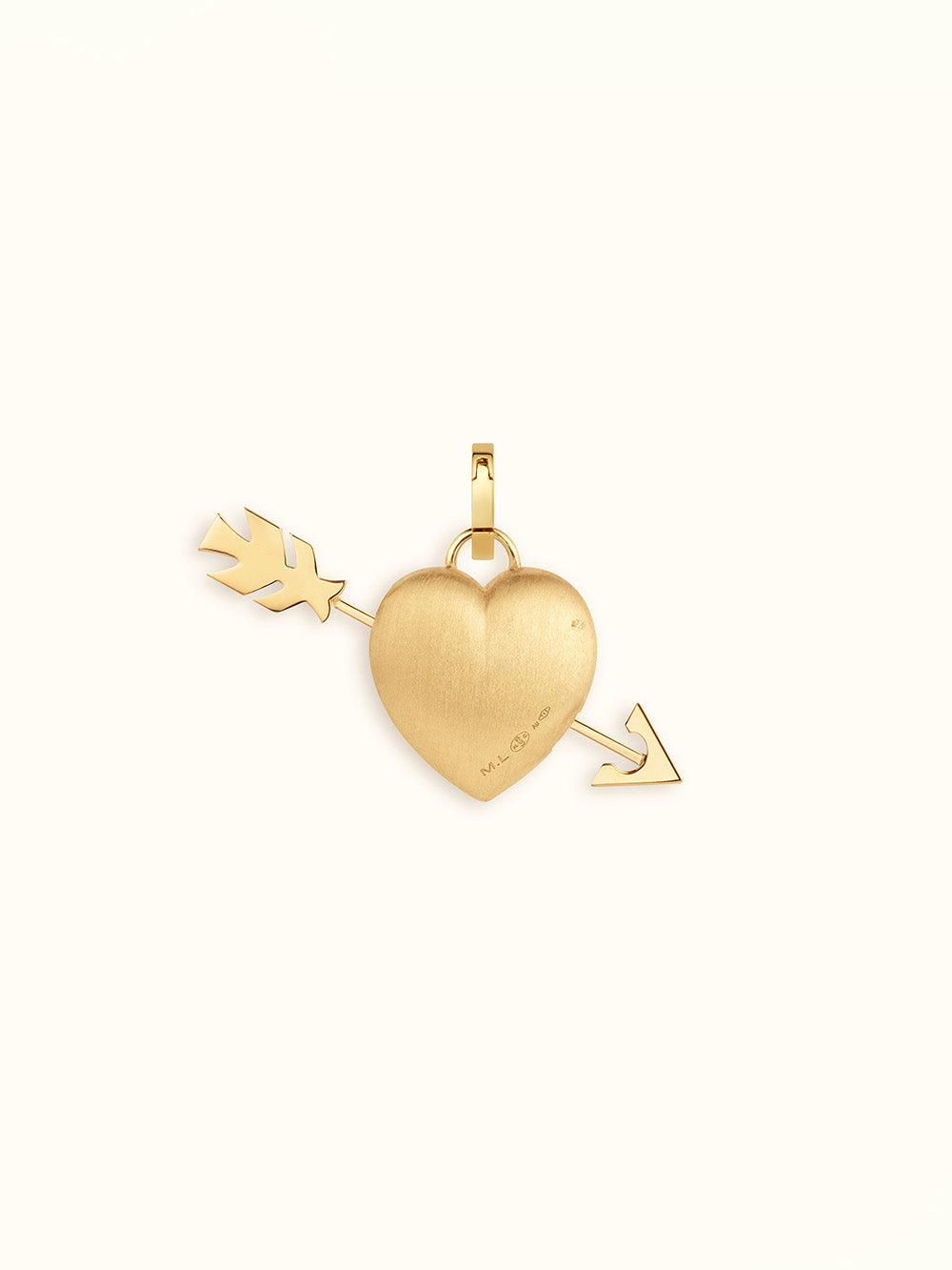 PENDENTIF COEUR PERCE OR ET DIAMANTS