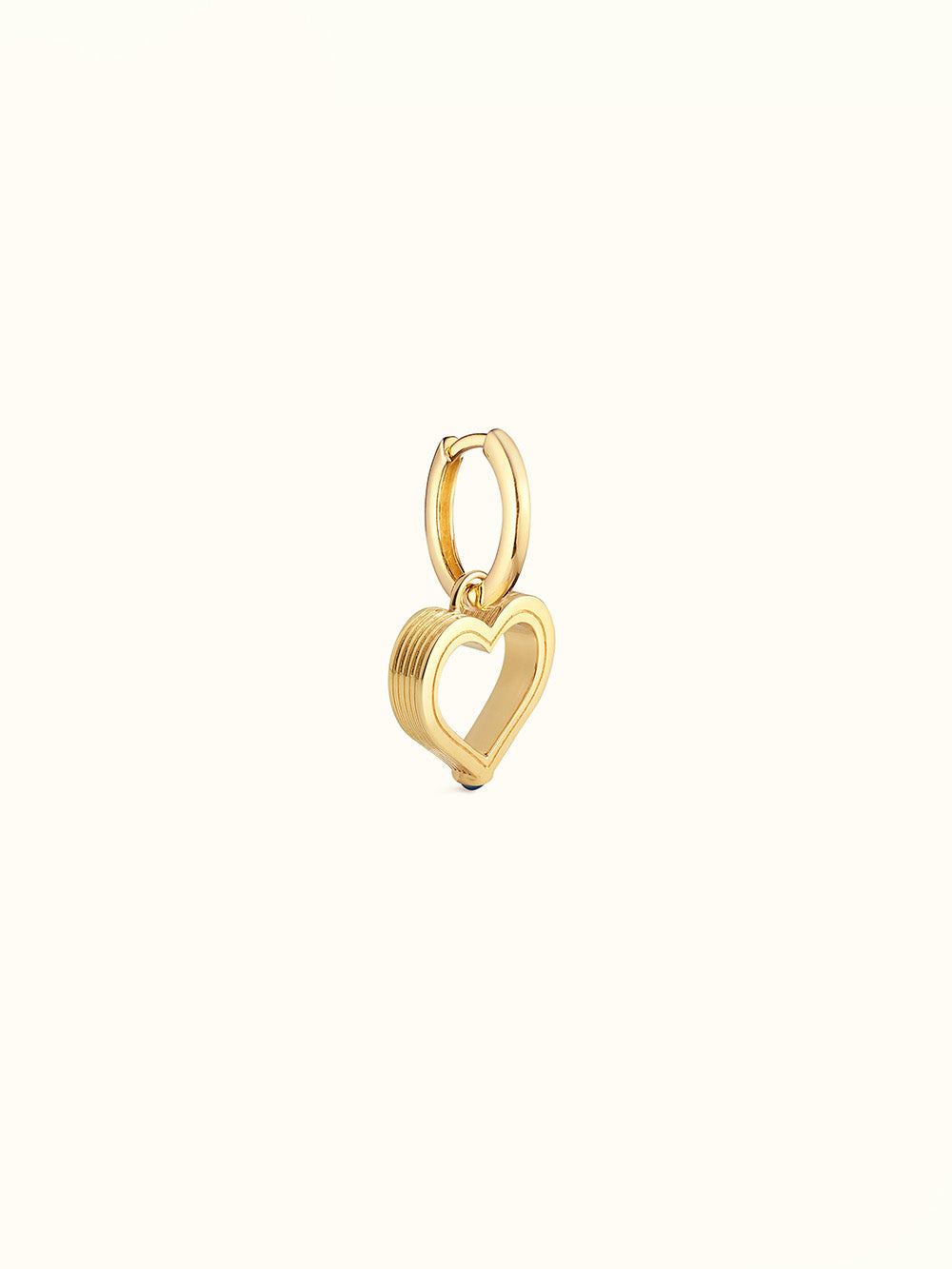 BOUCLE D'OREILLE BABY CHARM HEART OR ET SAPHIR BLEU